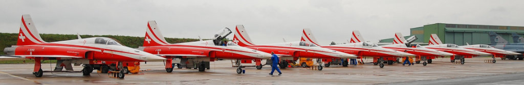 Patrouille Suisse F-5E Tiger II demonstration team on the tarmac